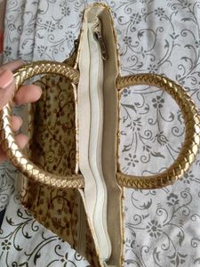 Stunning cream golden coloured handbag
