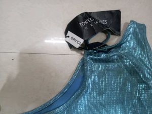 Sparkly Halter Neck Crop Top