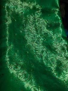 Stunning Emerald Green Embroidered Saree