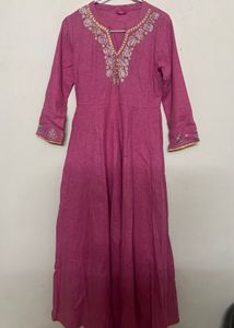 Pink Embroidered Cotton Kurta 💗