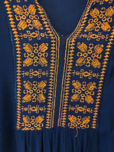 Navy Blue Embroidered Top 💙