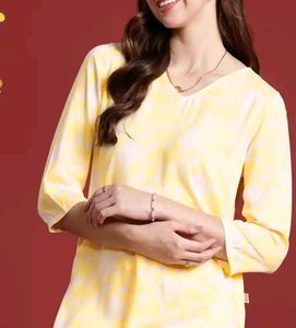 Yellow Printed Kurta Set