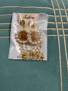 Chic Gold &amp; White Seashell Earrings combo
