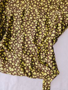 Satin y2k short kurti with scarf