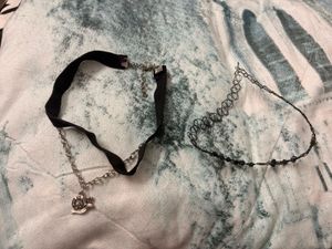 Choker Necklace Set with Charm