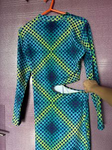 Bold Print Cut-Out Mini Dress