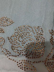 Elegant Saree with Golden Accents