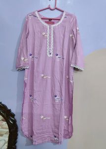 Cotton Lavender Kurta Set