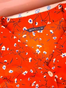 Red Floral Button-Up Dress
