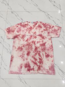 Y2k Pink and white dye oversized tee