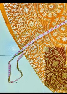 Mustard Embroidered Semi Stitched  Lehnga Choli
