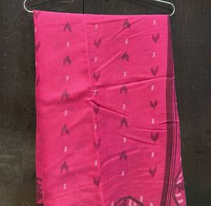 New Dark Pink Cotton Blend Saree