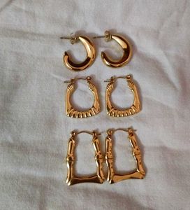 Anti-tarnish Golden Hoops