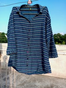 Striped Button-Down Tunic
