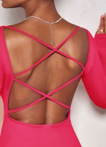 Kotty-Hot Pink Bodycon backless mini dress