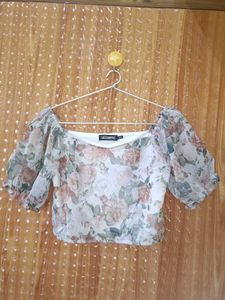 Floral Print Off-Shoulder Top