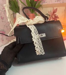 savanaa Cute little black bag Lace Bow
