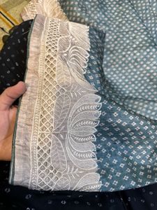 sea green saree with blouse