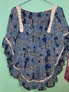 Boho Floral Print Tunic Top
