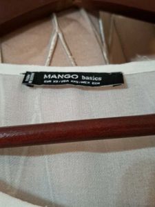 Mango Elegant Embroidered White Top