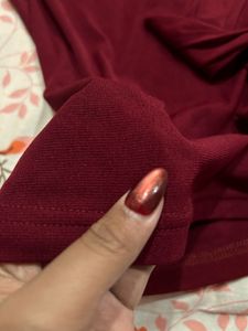 Burgundy Turtleneck Top