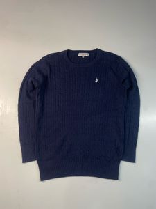 US Polo Assn Cable Knit Navy Sweater