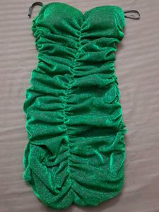 Sparkly Ruched Strapless Dress