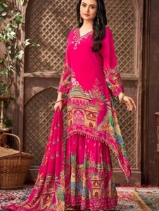 Vibrant Pink Printed Kurta Set