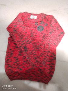 Red & Gray Knitted Sweater