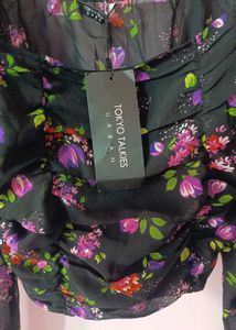 Floral Long Sleeve Crop Top