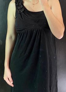 Black Dress with Floral Detail