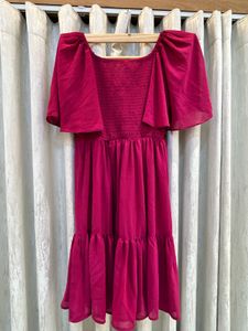 Chic Pink Dress with Ruffle Detail