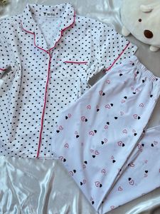 Cute Heart Print Pajama Set