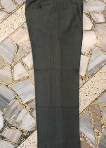 Men's Grey Striped Formal Trousers