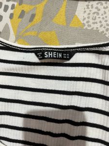 Chic Striped showing crop top and H&amp;M tube to