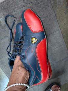 Puma Blue &amp; Red Lace-Up Sneakers