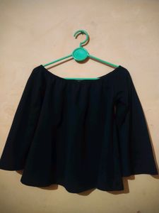 Black Off Shoulder Crop Top