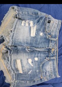 Distressed Denim Hot Pants