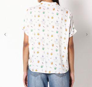 Printed White Cotton Shirt