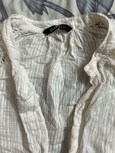 Chic White Embroidered Button-Up Blouse