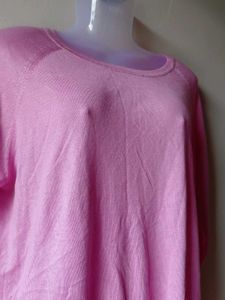 Pink Crew Neck Long Sleeve Sweater
