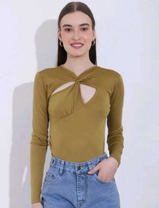Shein Asymmetrical Neck Cut-Out Bodysuit