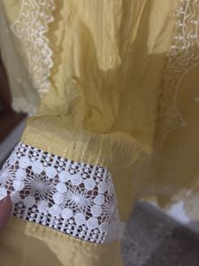 elegant suit set with organza dupatta