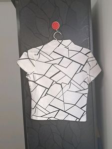 Shein, Checked Round-Neck T-shirt