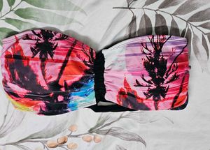 Forever 21 Palm Tree Bandeau Bikini Top