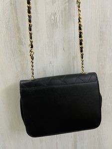 Black Sling Bag With Gold Chain