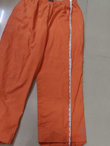 Orange trousers women cotton