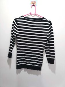 Original H@M Black And White Streps Sweater
