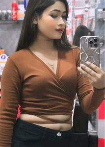 Ribbed Wrap Long Sleeve Top