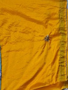 Vibrant Yellow Silk Saree